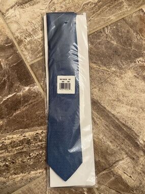 NEW Men’s Blue Textured Tie Classic Woven Pattern Necktie Formal Business